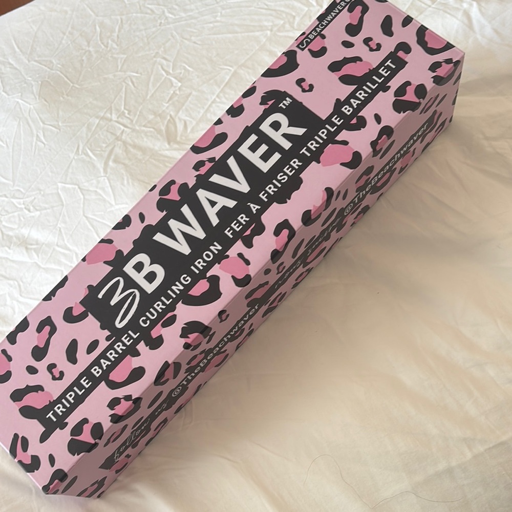 Pink Leopard Print Triple Barrel Curling Iron